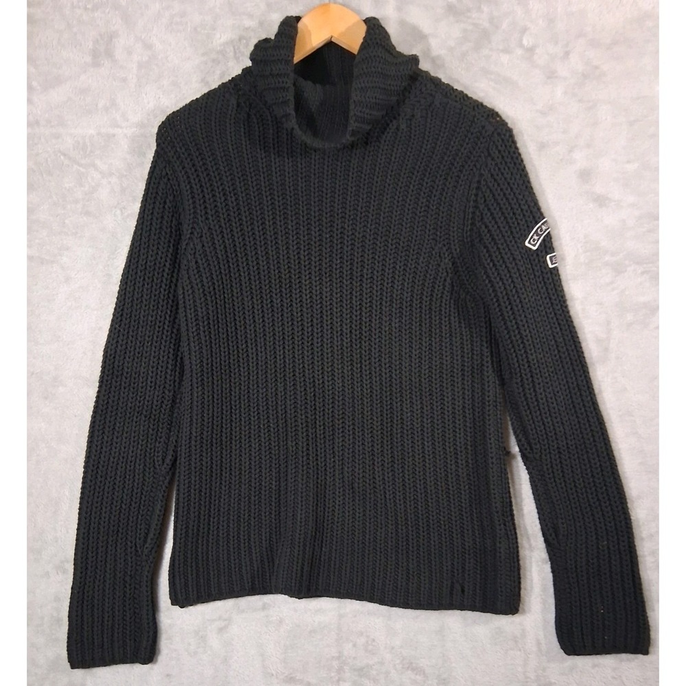 Calvin Klein Jeans Women's M Sweater Gray Ribbed Roll Neck Cottagecore Cozy Knit